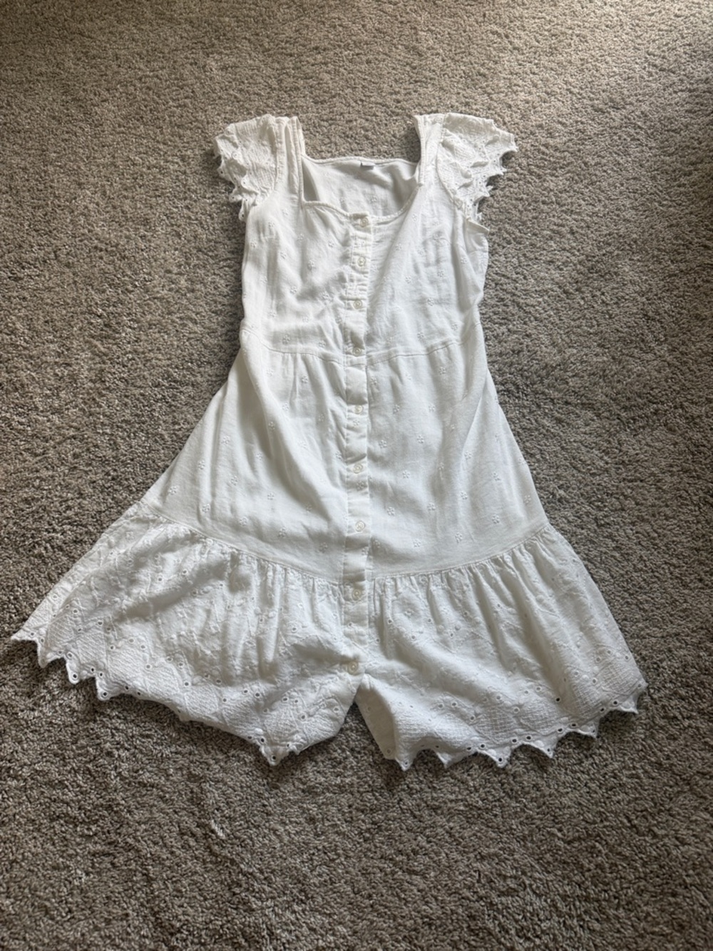 Old Navy White Eyelet Button-Front Dress